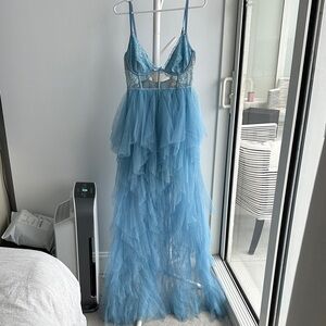 For Love And Lemons Blue Backless Dress